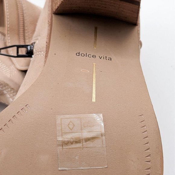 Dolce Vita Women Solei Western Cowgirl Leather Beige Suede Boots Size 8.5 - Picture 8 of 13